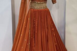Rust Lehenga Choli With Dupatta_ Indian Bridal Party Wear - Etsy