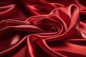 Realistic satin silk in red color, Ai Generated Image